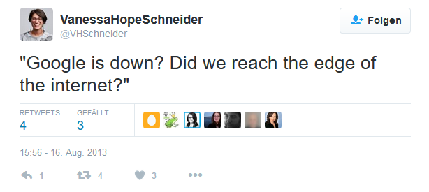 Tweet über Google-Absturz